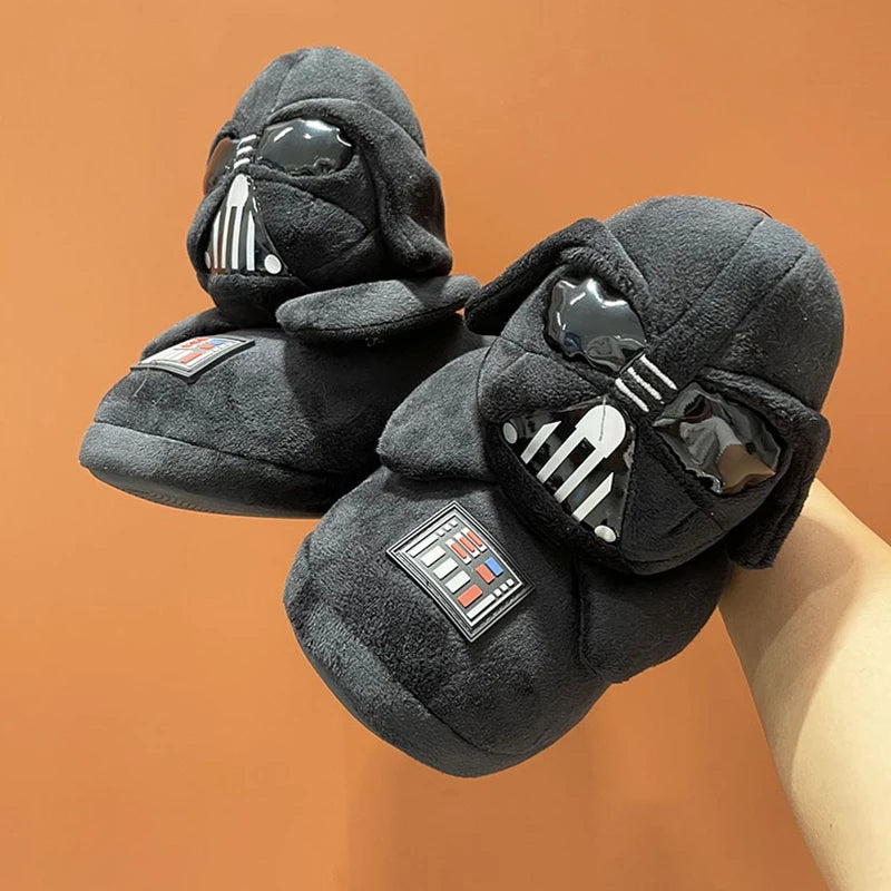 Black warrior fluffy home slippers Popular on Instagram,Soft Non-slip thick sole living room shoes,funny shoes，men women,Winter