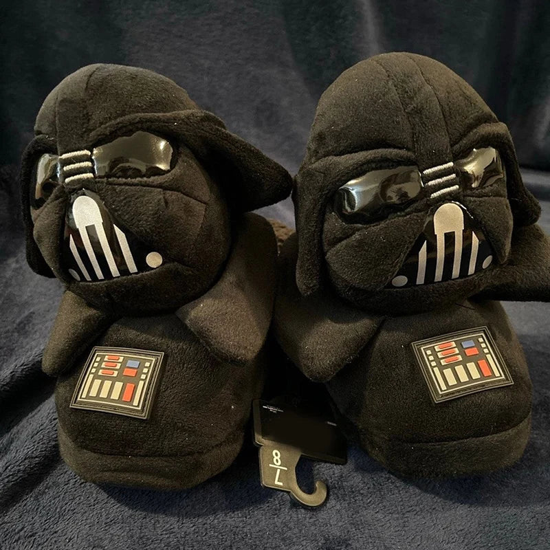 Black warrior fluffy home slippers Popular on Instagram,Soft Non-slip thick sole living room shoes,funny shoes，men women,Winter