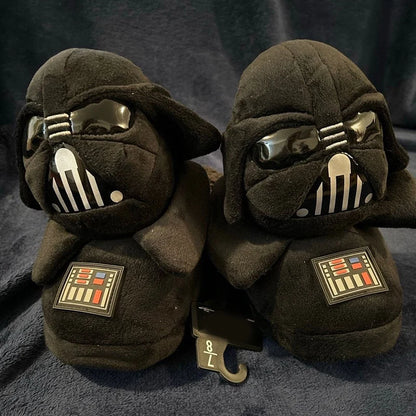 Black warrior fluffy home slippers Popular on Instagram,Soft Non-slip thick sole living room shoes,funny shoes，men women,Winter